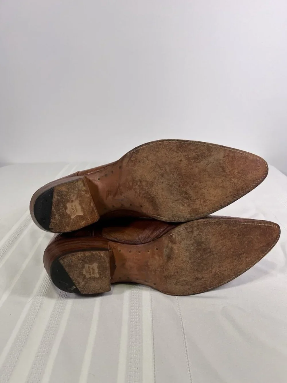 VTG 90s Tony Lama Full Quill Ostrich Cowboy Boots Brown Western Size 13 D USA